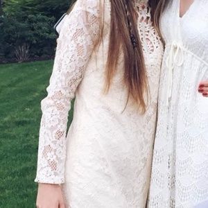 Forever 21 - Cream Lace Long Sleeve Dress